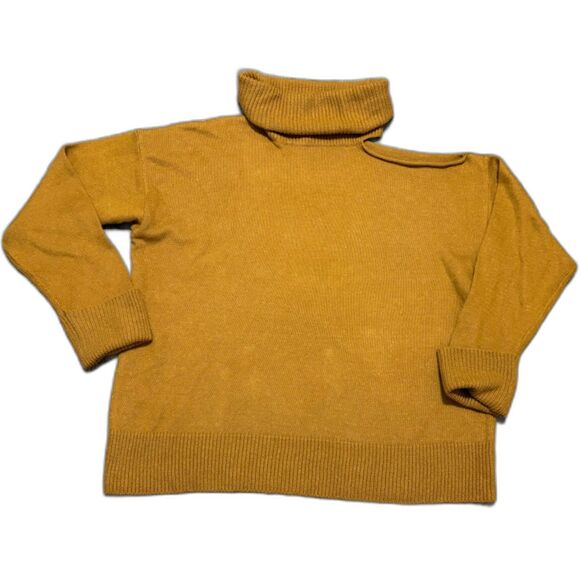 NWT 1.State Sweater XL Caramel Turtleneck Cutout Shoulder Bohochic Casual Cozy* - Picture 7 of 7